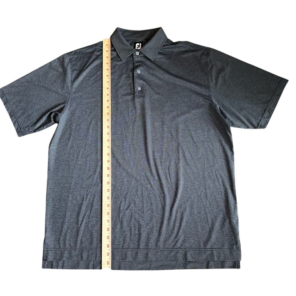 Footjoy Polo Men's Extra Large Gray & Black Golf Houndstooth Short Sleeve Shirt - Picture 5 of 10